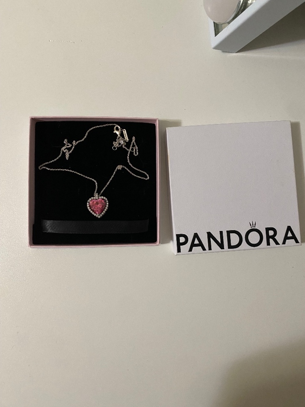 Pandora pink heart necklace